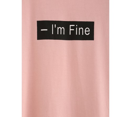 Letter Print Pink T-Shirt