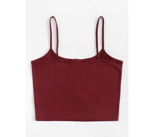 Button Front Crop Cami Top