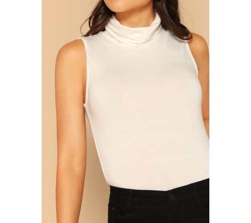 Cowl Neck Sleeveless Solid Top