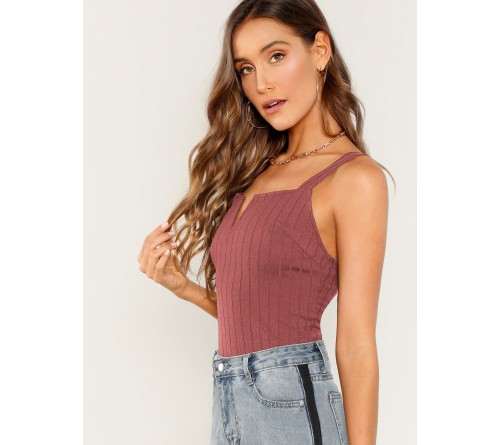 Ribbed Knit Sleeveless Top