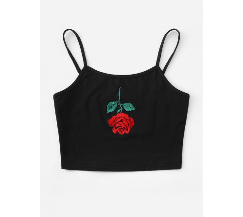 Rose Embroidered Cami Top