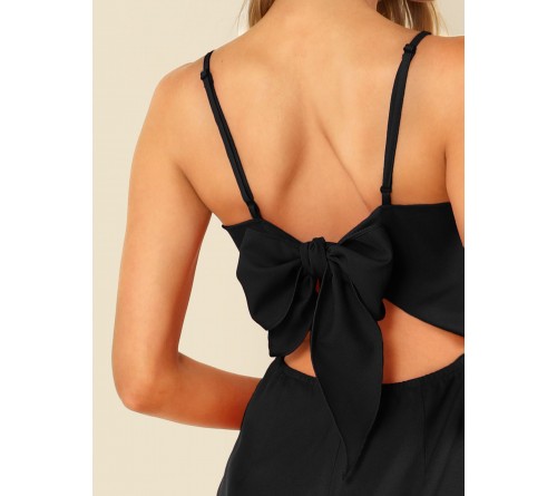 Knot Back Solid Cami Dress