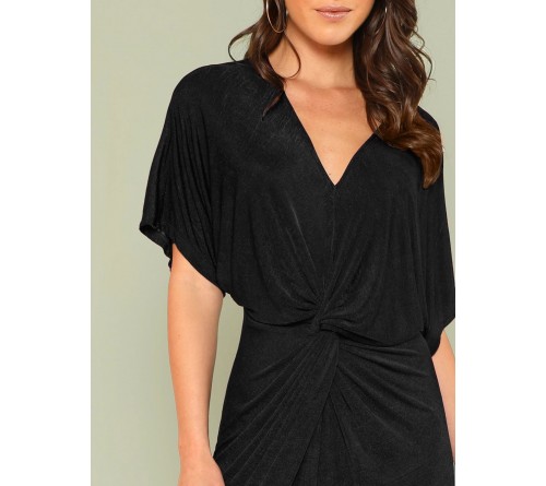 Twist Front Kimono Dress