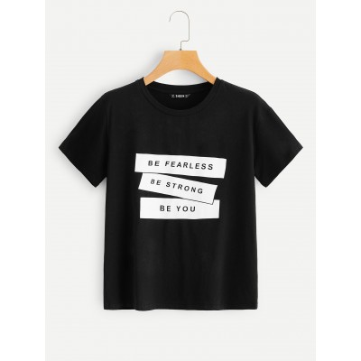 Slogan Print Tee