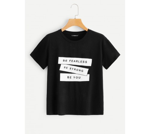 Slogan Print Tee