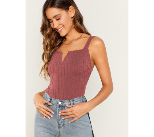 Ribbed Knit Sleeveless Top