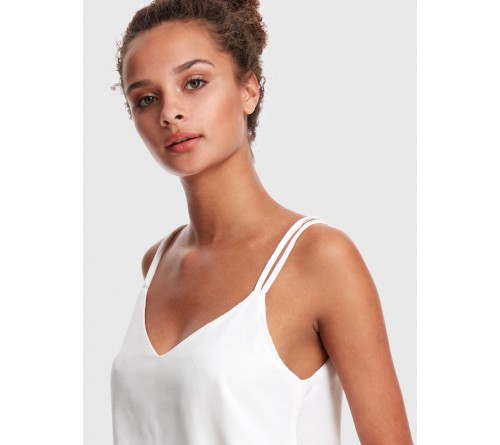 Cross Back Solid Strappy Top