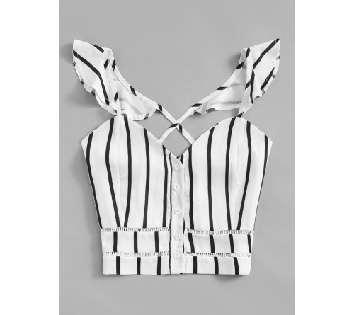 Criss Cross Back Striped Top