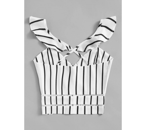 Criss Cross Back Striped Top