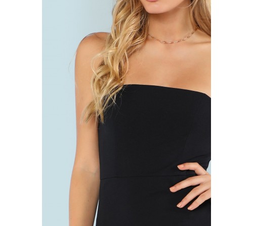 Overlap Asymmetrical Hem Bandeau Dress