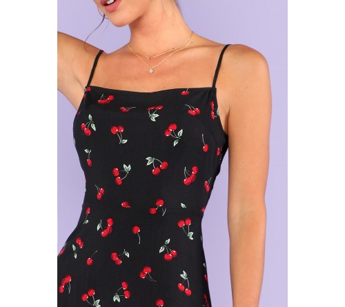 Allover Cherry Print Cami Dress